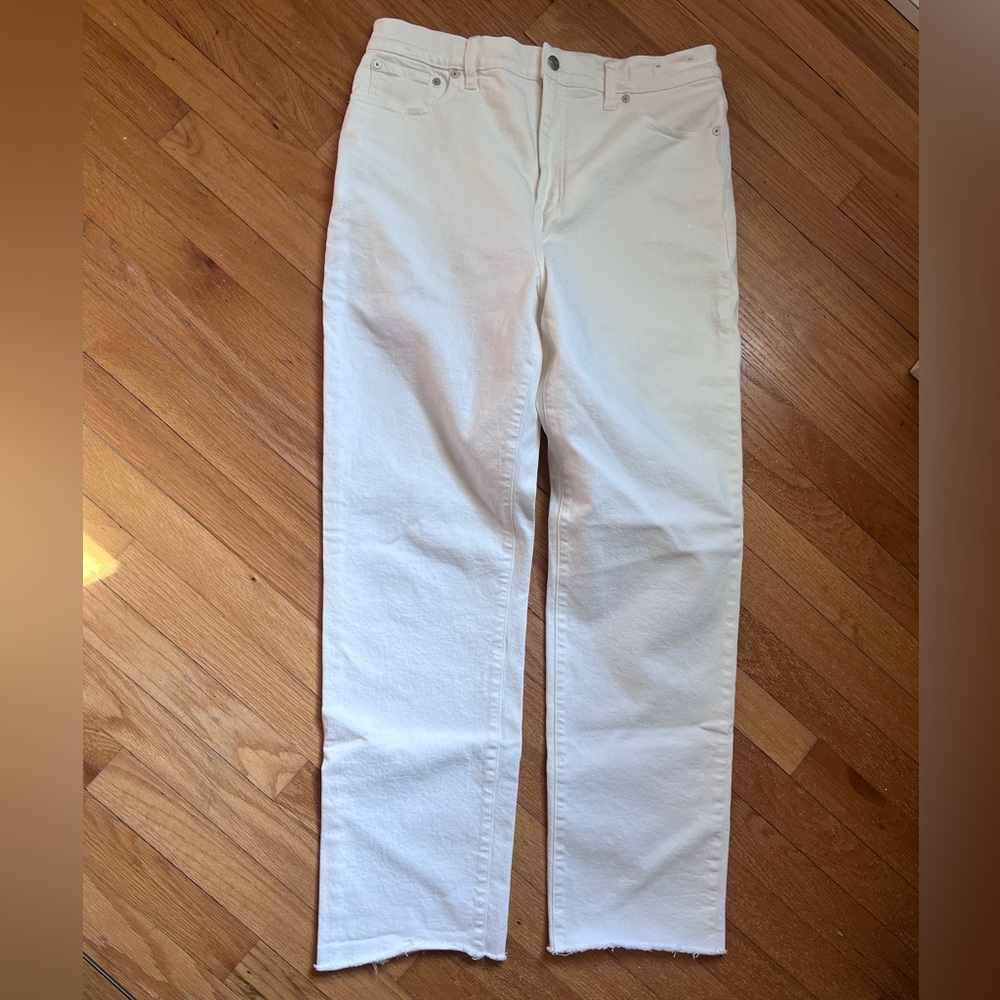 Madewell Straight Crop Leg Jeans in White
